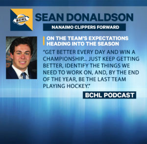 BCHL Podcast: Sean Donaldson on the expectation surrounding the Nanaimo Clippers
