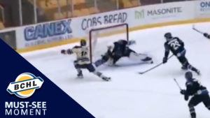 Must See Moment: Vees goalie Colin Purcell swats the rebound away with his blocker hand