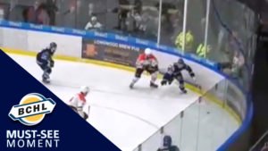 Must See Moment: Josh Nadeau battles to win the loose puck and gives Penticton the lead